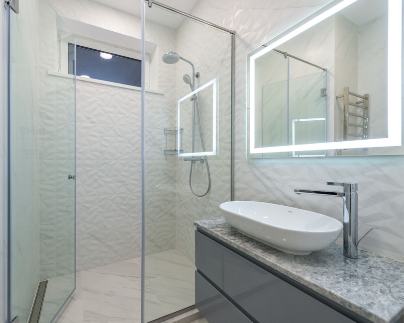 Custom glass walk-in shower
