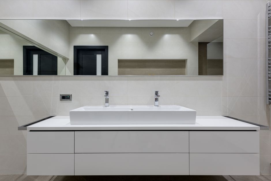 Complete bathroom vanity and sink remodel